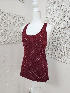 Burgundy Wine Red Sparkly Tank Top Old Navy XS